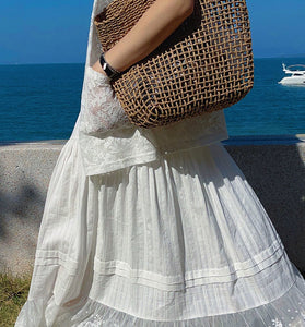 Elegant Lace Midi Skirt