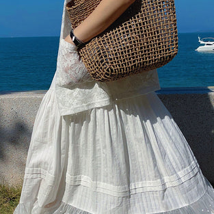Elegant Lace Midi Skirt