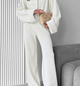 Cozy Chic Zip-Up Pants Set