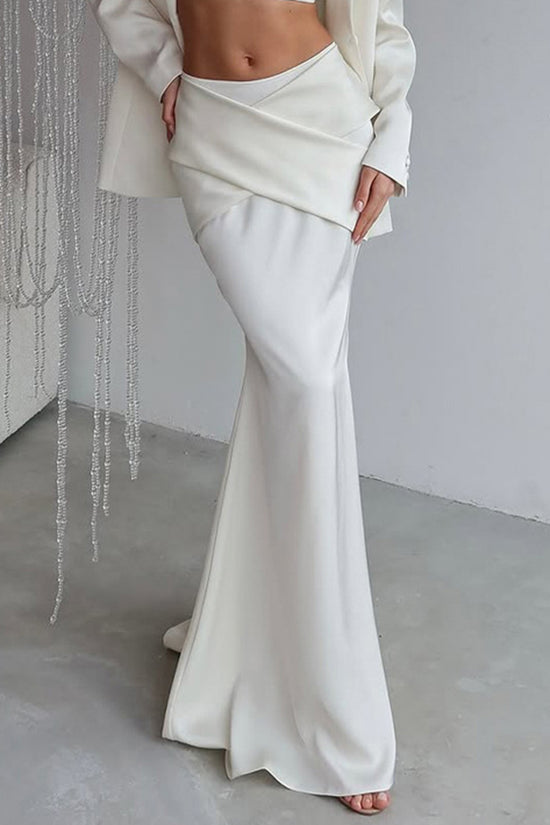 Elegant Draped Midi Skirt