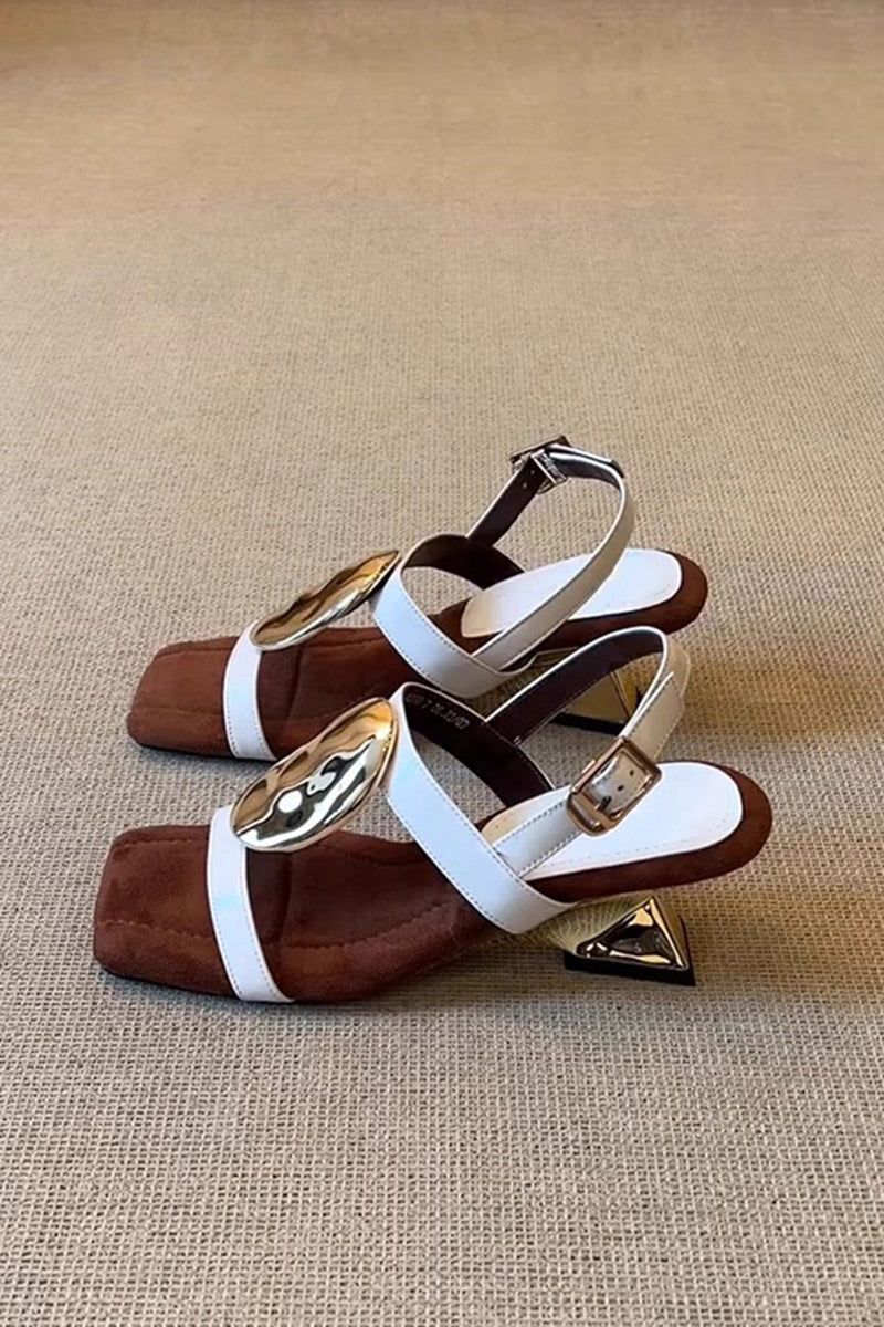 Geometric Heel Strappy Sandals