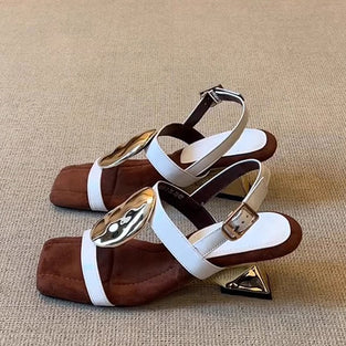Geometric Heel Strappy Sandals