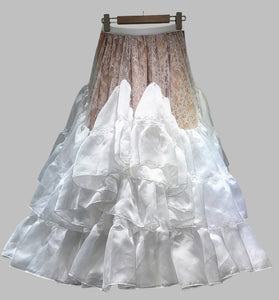 Elegant Lace Tiered Midi Skirt