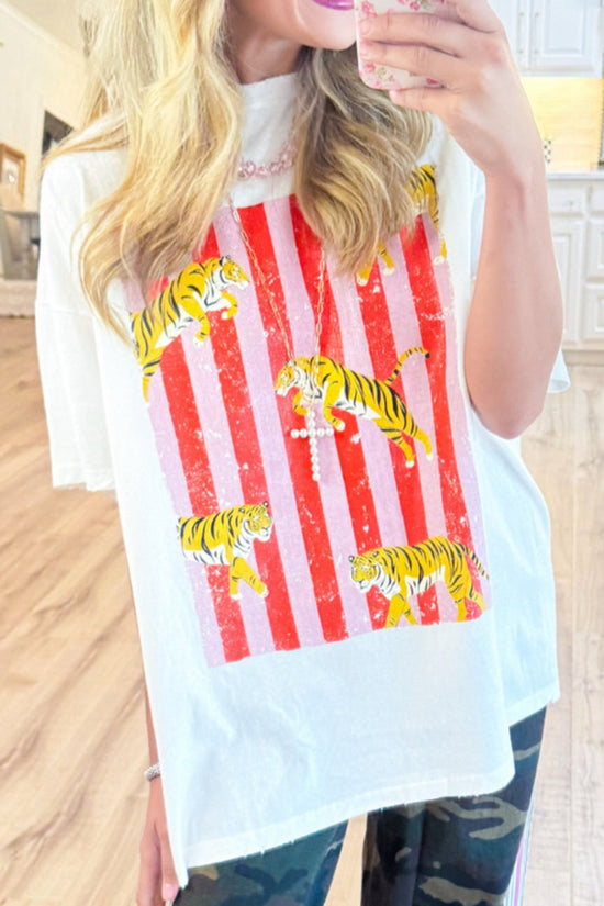 Striped Lobster Graphic T-Shirt