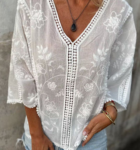 Floral V-Neck Blouse