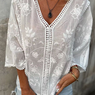 Floral V-Neck Blouse