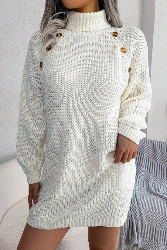 High Neck Knit Casual Dress
