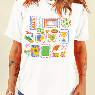 Preppy Soccer Doodle Tee