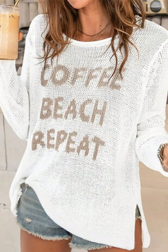 Coffee Beach Repeat Knit Sweater