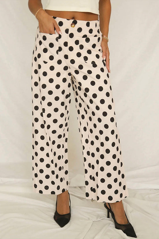 Polka Dot Pocket Loose Pants