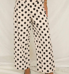 Polka Dot Pocket Loose Pants