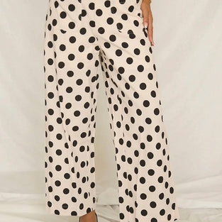 Polka Dot Pocket Loose Pants