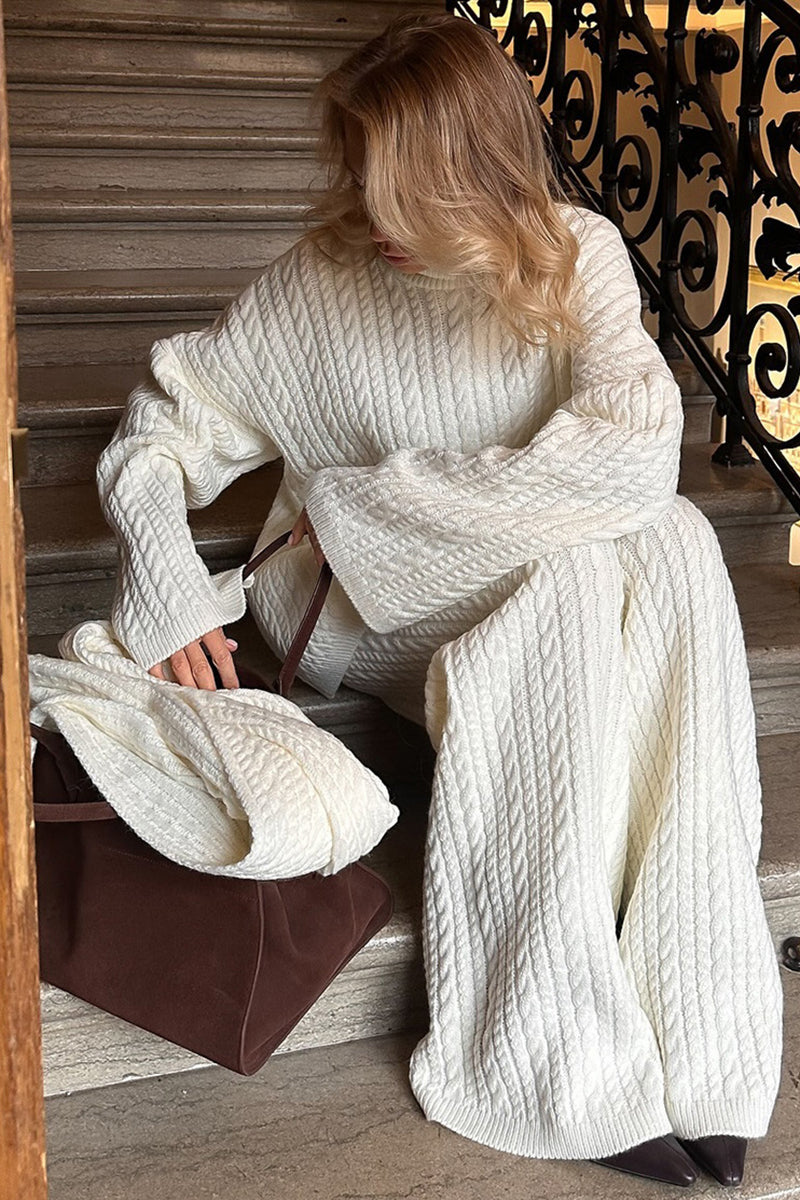 Cozy Turtleneck and Wide Leg Pants Set