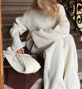 Cozy Turtleneck and Wide Leg Pants Set