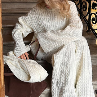 Cozy Turtleneck and Wide Leg Pants Set