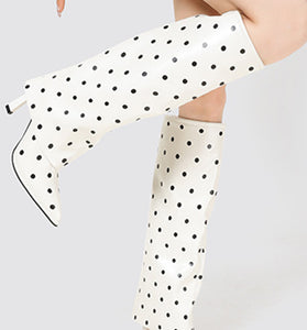 Polka Dot Knee-High Boots