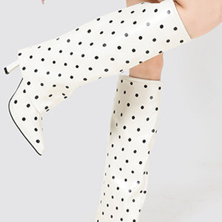 Polka Dot Knee-High Boots