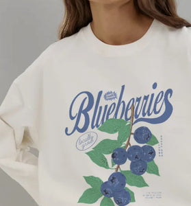 Blueberry Graphic Long Sleeve T-Shirt