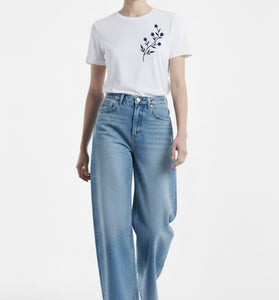 Wildflower Embroidered Casual T-Shirt