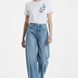 Wildflower Embroidered Casual T-Shirt
