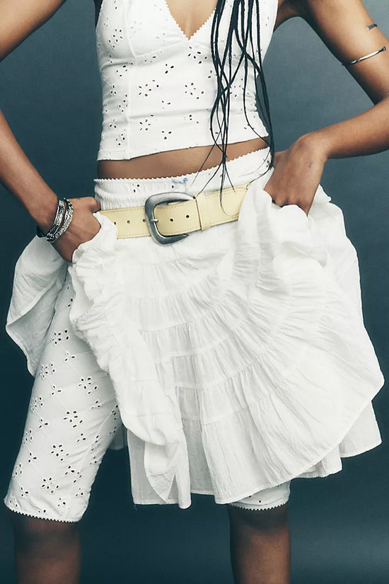 Ruffled Layered Midi Skirt