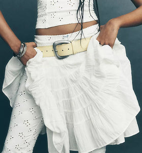 Ruffled Layered Midi Skirt