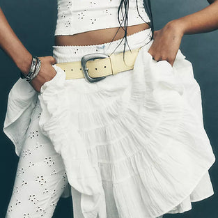 Ruffled Layered Midi Skirt