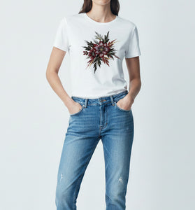 Bold Floral Embroidered T-Shirt