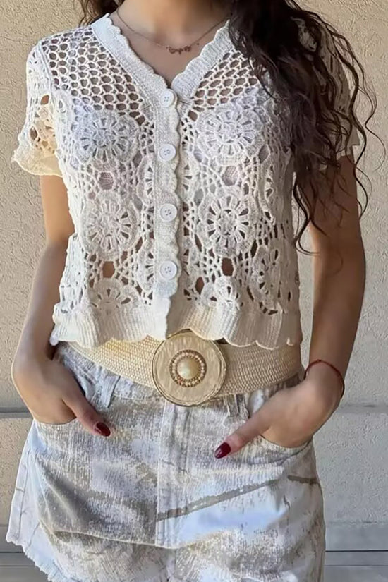 Crochet Button-Up Top