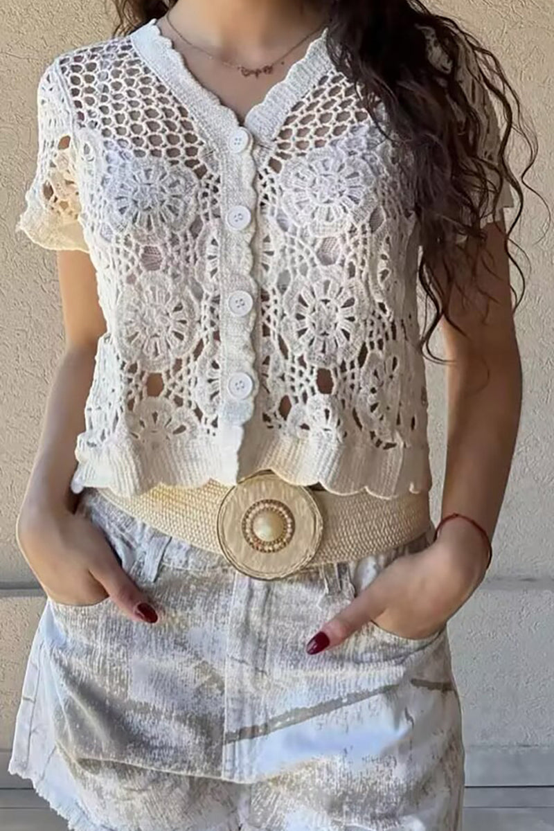 Crochet Button-Up Top