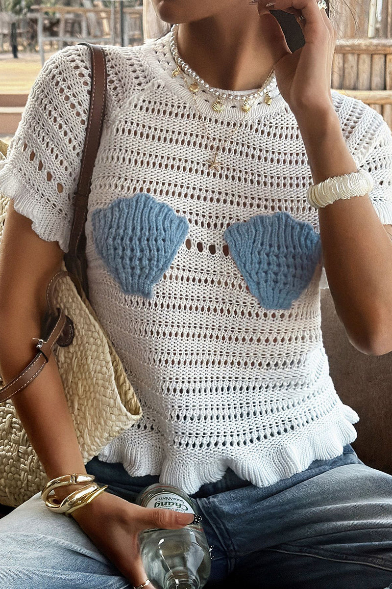 Chic Openwork Frilled Cover Up