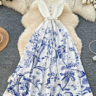 Floral Print Sleeveless Casual Dress