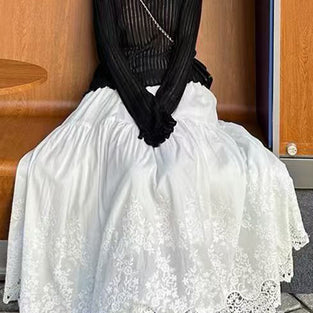 Lace Midi Skirt with Casual Elegance