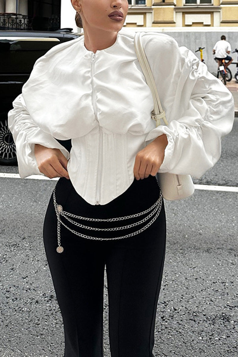 Puff Sleeve Corset Shirt