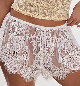 Lace Trim Casual Lounge Shorts