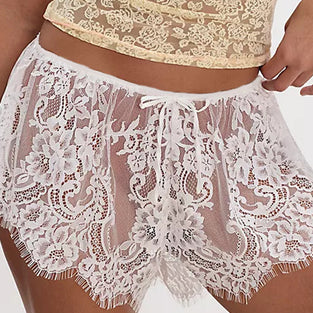 Lace Trim Casual Lounge Shorts