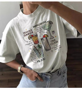 Graphic Tee with Cocktail Recipes