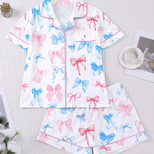Bow Pattern Loungewear Set