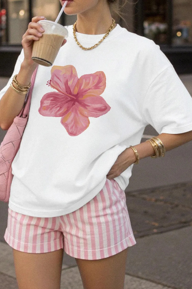 Floral Graphic Casual T-Shirt