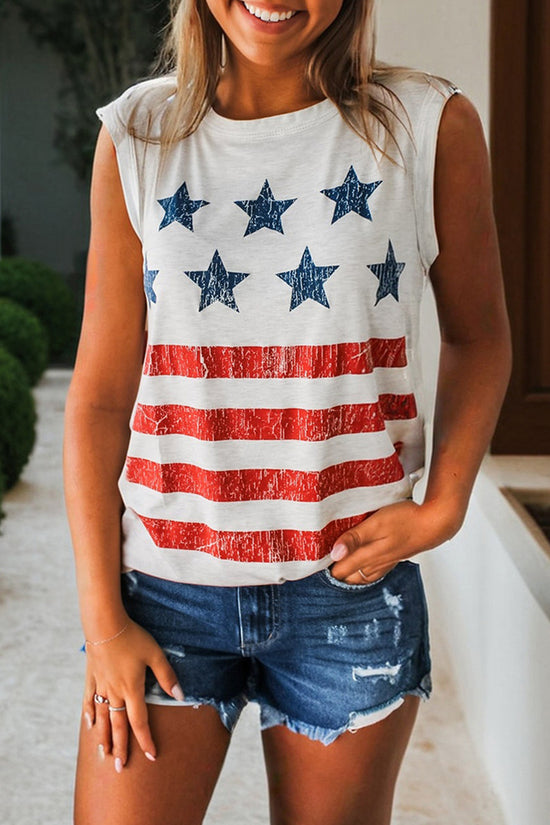 Stars and Stripes Sleeveless Tank Top