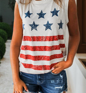 Stars and Stripes Sleeveless Tank Top
