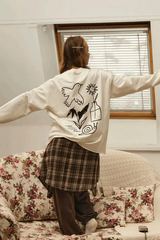 Graphic Back Long Sleeve T-Shirt