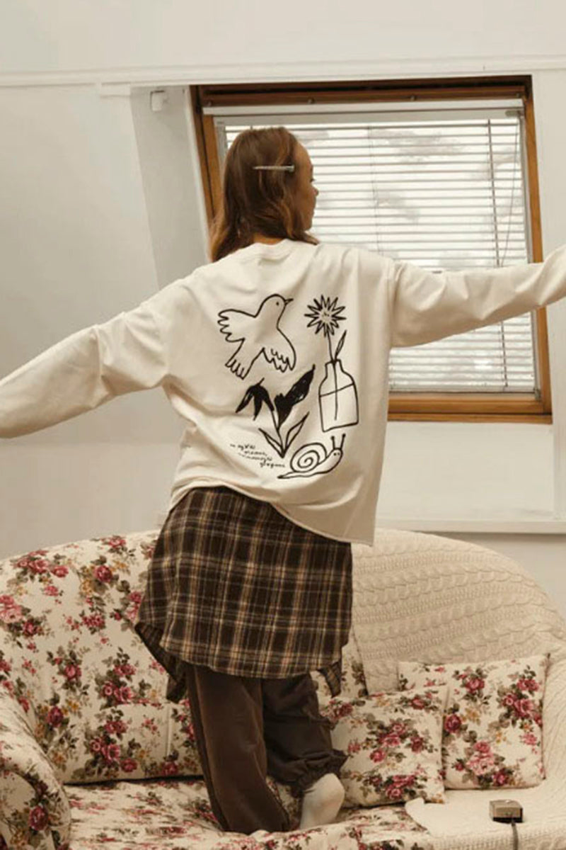Graphic Back Long Sleeve T-Shirt
