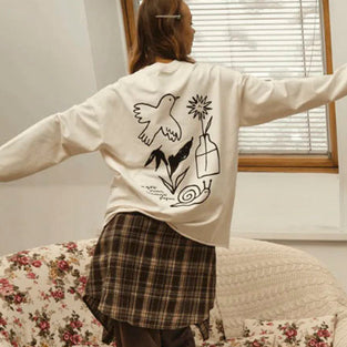 Graphic Back Long Sleeve T-Shirt