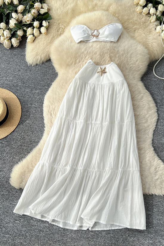 Elegant Tiered Strapless Skirt Set