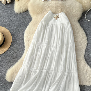 Elegant Tiered Strapless Skirt Set