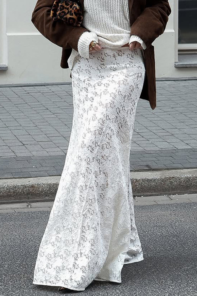 Elegant Lace Maxi Skirt