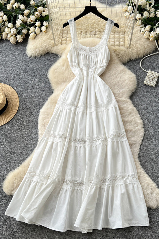 Lace Trim Sleeveless Casual Dress