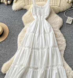 Lace Trim Sleeveless Casual Dress