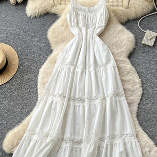Lace Trim Sleeveless Casual Dress